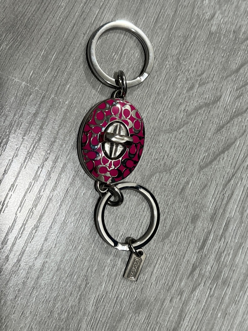 Coach Pink Signature Toggle Keychain